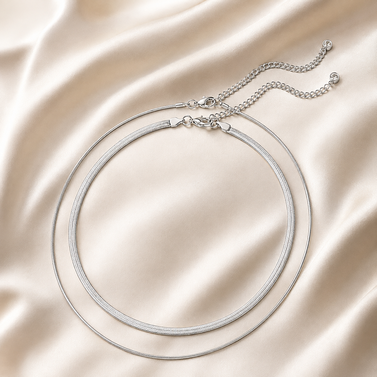 Layered Flat Snake Chain Necklace