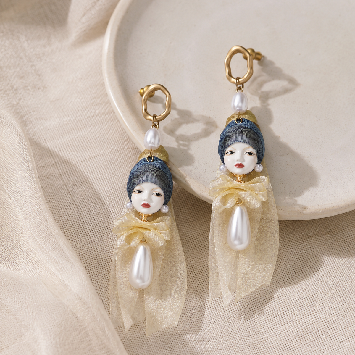 Girl with a Pearl Earring Art Studs