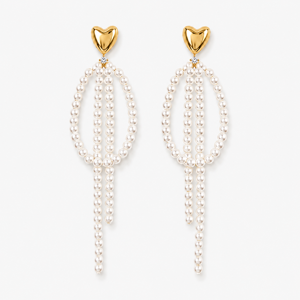 Long Pearl Tassel Earrings