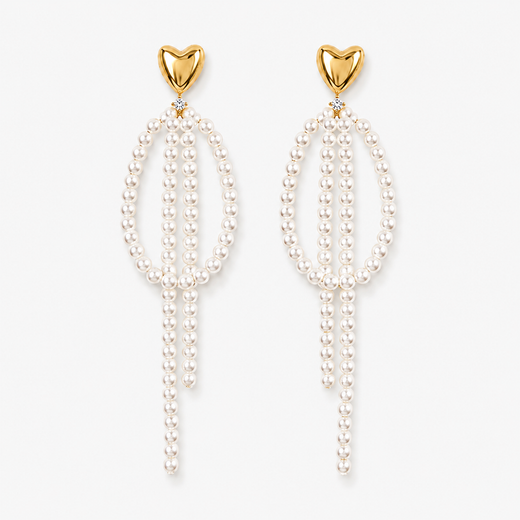 Long Pearl Tassel Earrings
