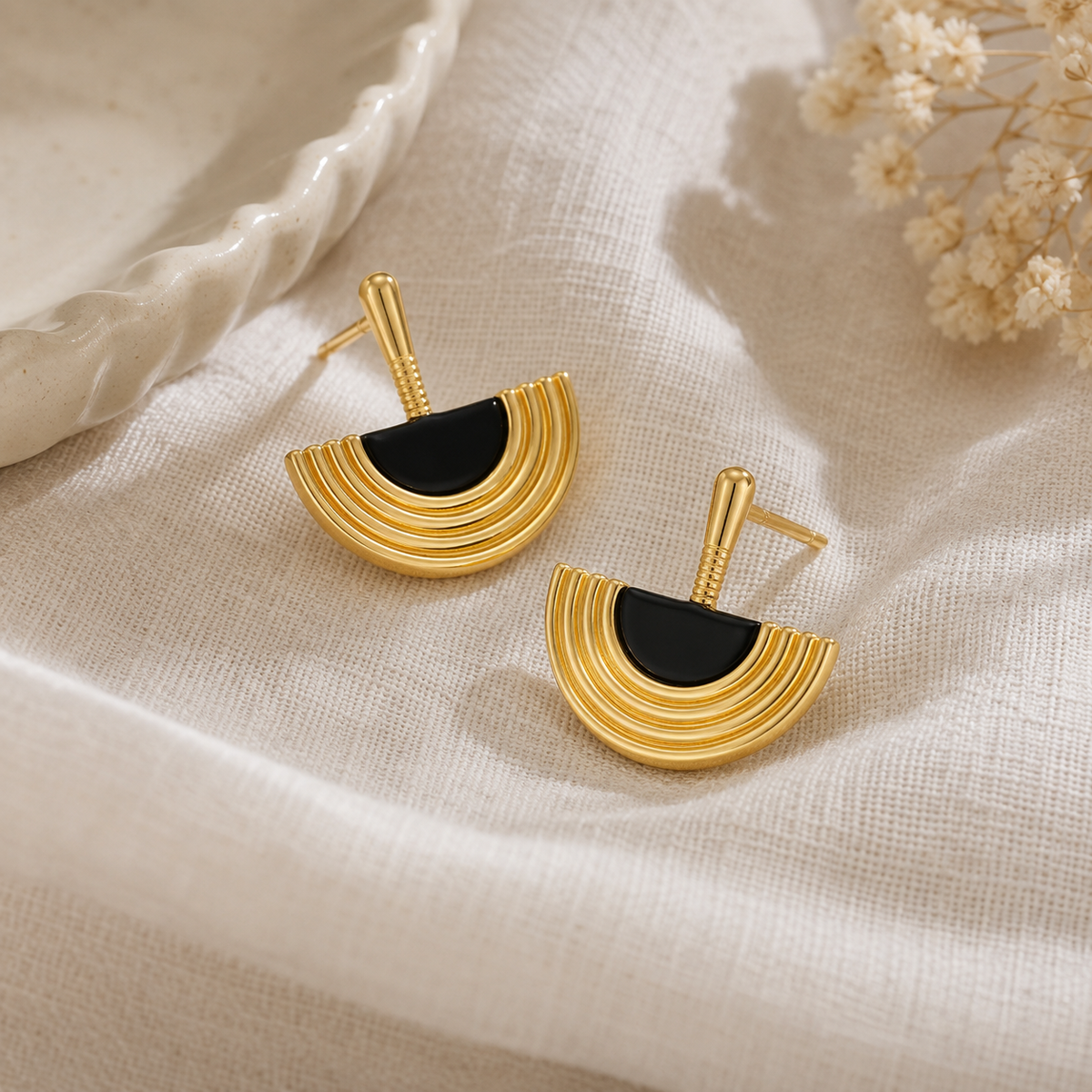 Half-Circle Statement Stud Earrings