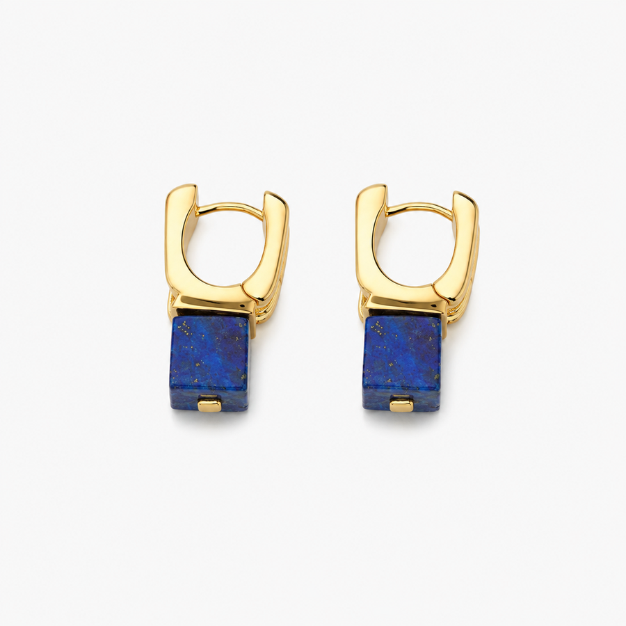 Lapis Lazuli Cube Earrings