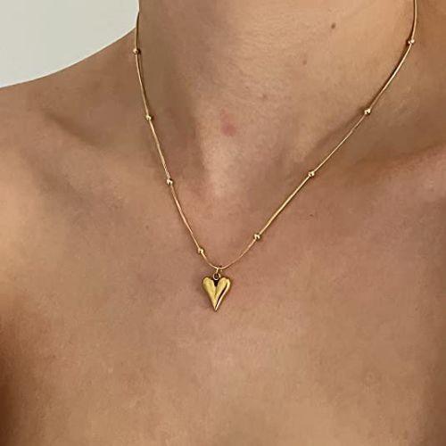 Beads Chain Heart Necklace - TEWIKY