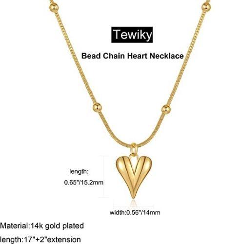 Beads Chain Heart Necklace - TEWIKY