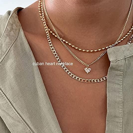 Chunky Heart Pendant Choker Necklaces - TEWIKY