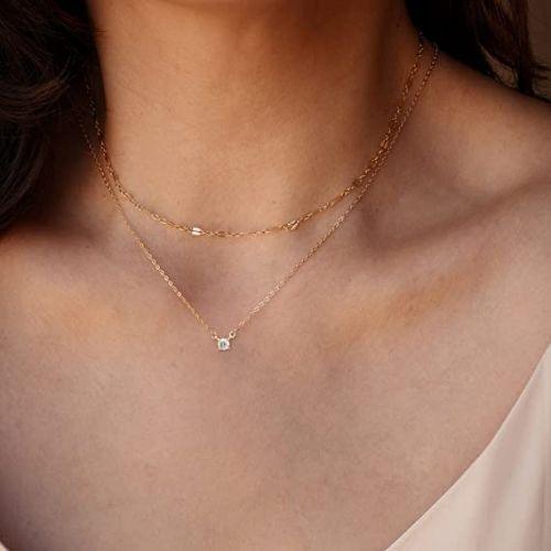 Layered CZ Chain Necklace - TEWIKY