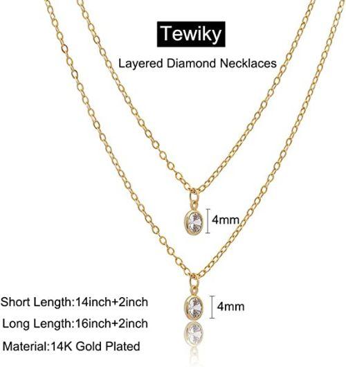 Layered Cubic Zirconia Necklace - TEWIKY