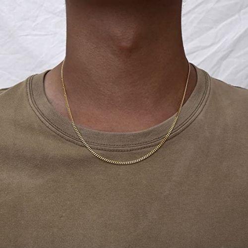 TEWIKY Fine Jewlry Necklaces Cuban Link Chain Necklace Gold