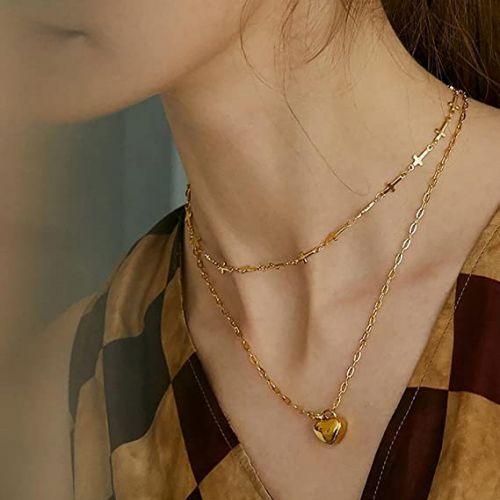 TEWIKY Fine Jewlry Necklaces Fashion Cross Choker Necklace Gold