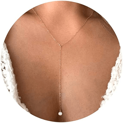 TEWIKY Fine Jewlry Necklaces Pearl Y Necklace Gold