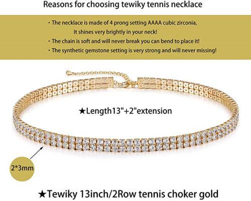 Sparking Rhinestone Double Layer Tennis Necklaces - TEWIKY