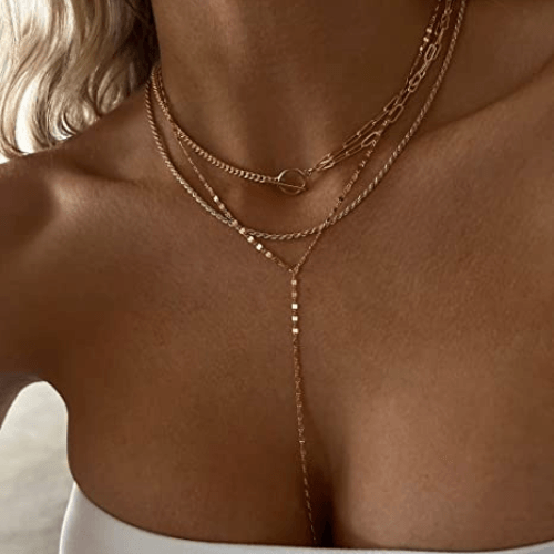 TEWIKY Fine Jewlry Necklaces Trendy Y Necklace Gold