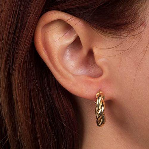 Twist Hoop Earrings - TEWIKY