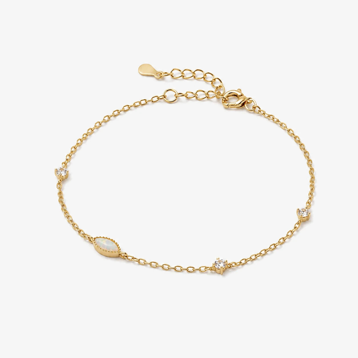 Delicate Opal Station Bracelet