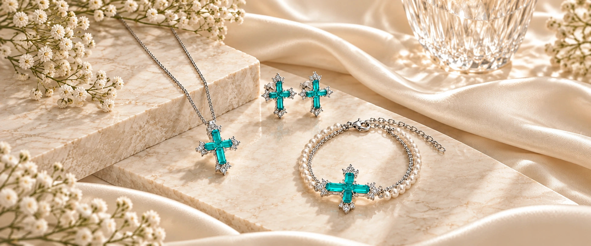Complete the Set turquoise cross jewelry set